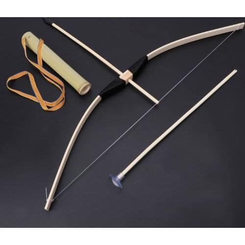 Safe Bamboo Bow And Arrow Toy Set Green Arrow Hero Cosplay Outdoor Sports Kids Toy Gift Boy Favors Craft
