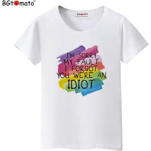 BGtomato New design T shirt korean clothes Good quality tee shirt femme harajuku shirt gothic streetwear beautiful tshirt women