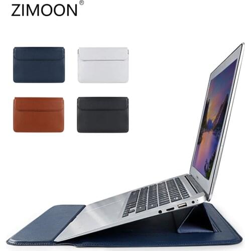 For Macbook Case Multipurpose Laptop Sleeve Bag PU Leather 13/14 inch Notebook Cover Laptop Bag with Stand Mouse Pad
