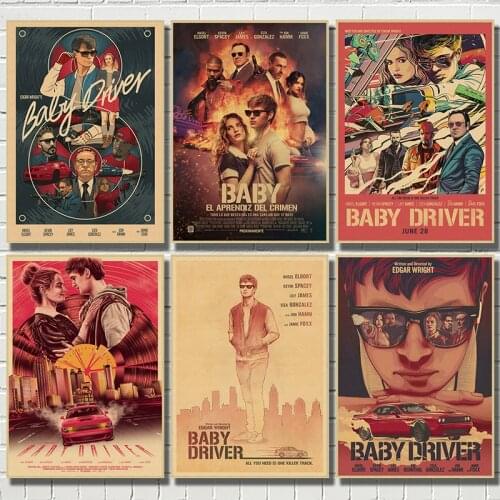Baby Driver Vintage Retro Matte Kraft Carta Antico Poster Wall Sticker Casa Decora