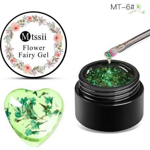 Mtssii 5ML Floral Uv Gel Varnish Lucky Gel Paint Dried Flowers Nail Art Glue 3D DIY Desgin Natural Fairy Nail Gel Polish