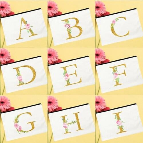 Canvas Letter Print Cosmetic Bags Women Make Up Case Travel Storage Pouch Toiletries Organizer Ladies Clutch Student Pencil Bag