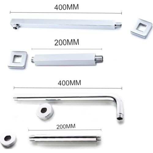 Chrome Polished Wall or Ceiling Mount Shower Arm Bathroom Shower Head Holding Bar G1/2 Shower Head Fixed Pipe Shower Head Holder