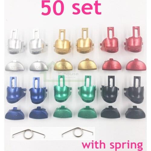 50 set Metal Aluminum Button L1 R1 L2 R2 Trigger Button with Spring for Sony PS4 Pro PS4 4.0 Controller