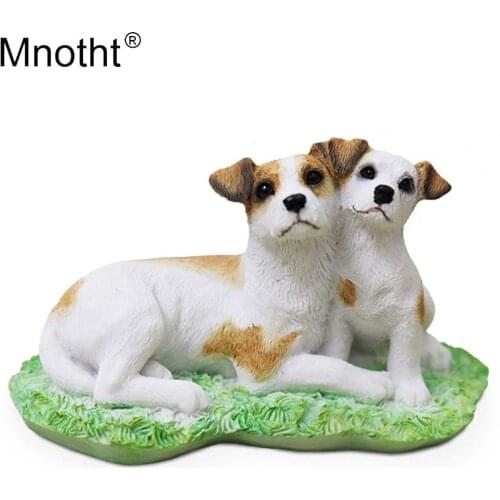 Mnotht Mini Dog Toy 1/6 Jack Russell Terrier Dog Model Simulation Animal Resin Scene Accessory for Action Figure Collection