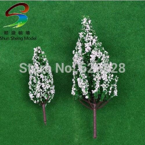 Model pine tree with Snow Plastic model tree high is 65mm