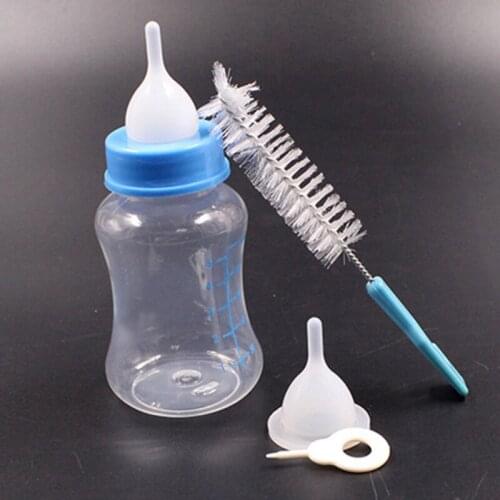 60/150ML Puppy Kitten Feeding Bottle Set Pet Dog Cat Bady Water Milk Feeder Newborn Cat Drinking Bottle with Cleaning Brush