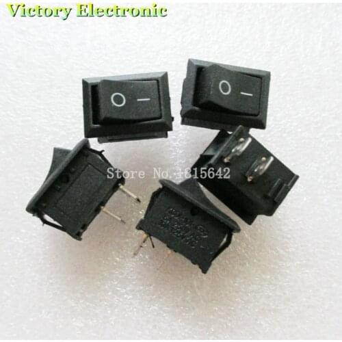 New Black Mini 6A-10A 110V 250V KCD1-101 2Pin Snap-in On/Off 5PCS/Lot 21MM*15MM