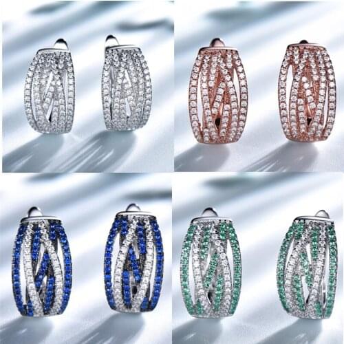 AIYANISHI 2021 New Arrival Fashion 925 Sterling Silver Earrings Elegant Party Stud Earrings For Women Valentines Day Gifts