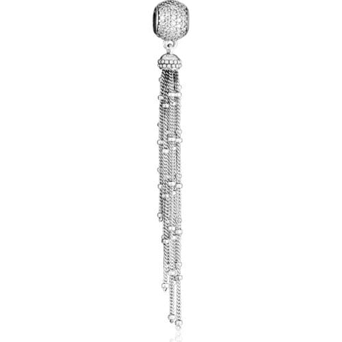 Enchanted Tassel Charm 925 Sterling Silver Beads for Jewelry Making Fit Charms Bracelet DIY Gift free shipping 02717