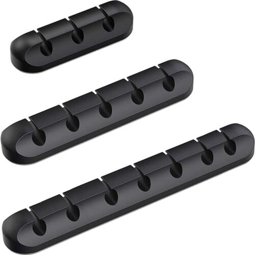 3/5/7 Ports Desktop Cable Organizer Self-Stick Silicone USB Cable Winder Tidy Management Clips Holder for Mouse Earphone Cord