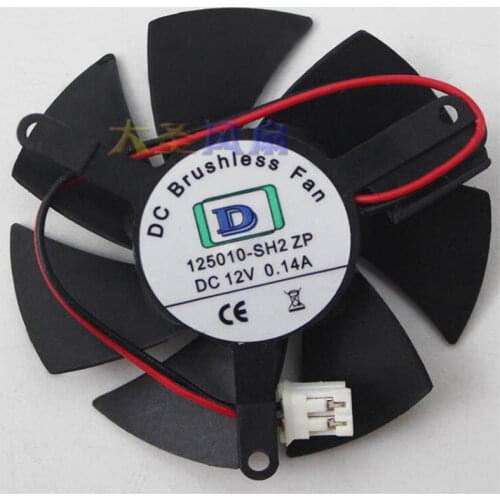 Original 125010-SH2 ZP 12V0.14A 2-line graphics card fan diameter 4.7cm hole spacing 3.9cm