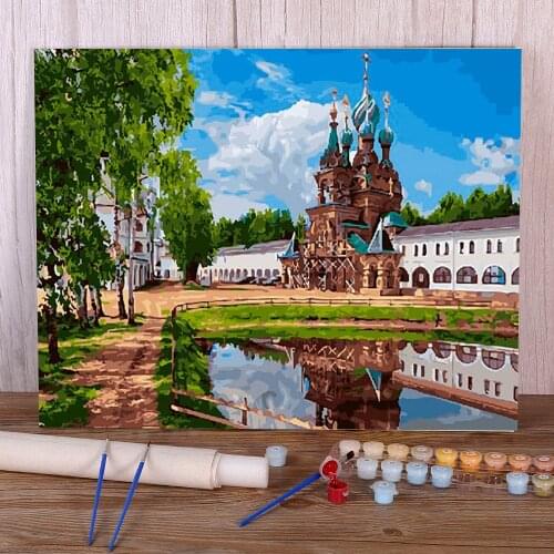 Landscape DIY Paint By Numbers Set Acrylic Paints 40*50 Painting On Canvas Home Decor For Children Handiwork