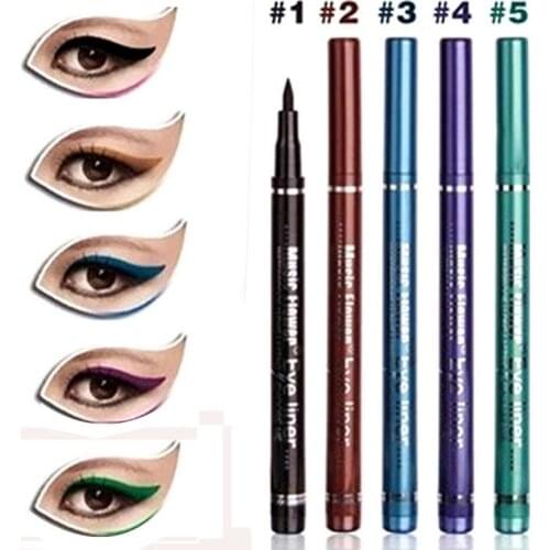 5 Colors Choose Black Brown Blue Purple Green Liquid Eye Liner Pen Waterproof Eyeliner Brand New Makeup Eye Cosmetic Set