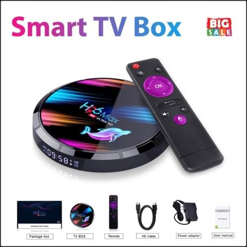 H96 MAX X3 8K Android 9.0 Smart TV BOX Amlogic S905X3 4GB RAM 128GB 5G Wifi 1000M Ethernet BT4.0 USB3.0 H.265 HDR 8K Set Top Box