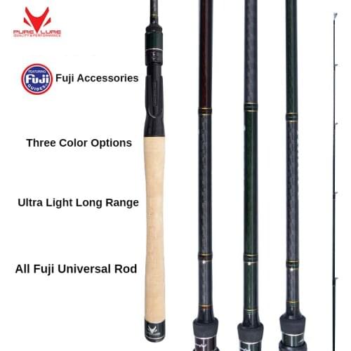PURELURE Full Fuji High Carbon Far Throwing Universal Spinning Rod Combo Fast Adjust Reel