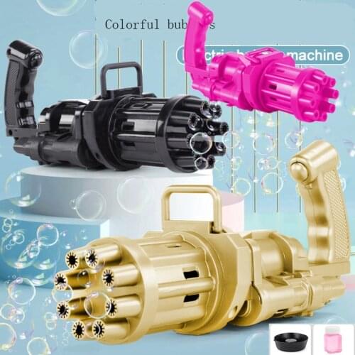 Bubble Gun Kids Automatic Gatling Toys Summer Soap Bubble Machine 2-in-1 Electric Gift Toys Children Bubble Machine