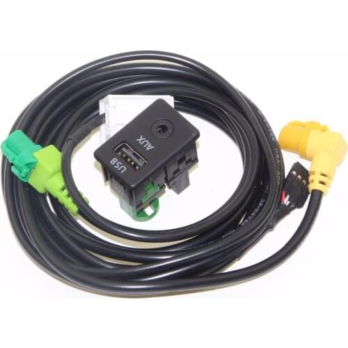 RCD510 RNS310 OEM AUX+USB Switch Plug & Cable For VW Passat B6 B7 CC Touran 3CD 035 249 A 3CD035249A 3CD 035 249