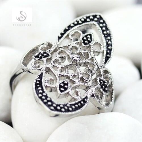 SHUNXUNZE fashion vintage Engagement Wedding rings Jewelry & Accessories for Noble Generous women Rhodium Plated R404 size 6 7 8