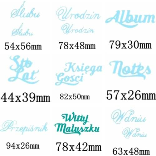 Mixed Daily Polish Word Metal Cutting Dies DIY Crafts Card Album Make Scrapbook Templates Embossing Stencil New Dies 2019