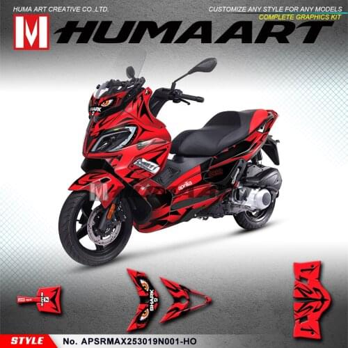 HUMAART Personalized Vinyl Decal Stickers Kit Scooter Self Adhesives for Aprilia SR MAX 250 300 2019 2020