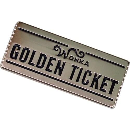 You'll be dancing all over town with our beautiful Golden Ticket pin