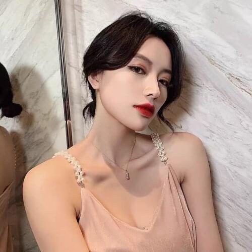 925 Sterling Silver Peanut Zircon Pendant Necklace Female Fashion Temperament Romantic Charm Exquisite Jewelry Wholesale