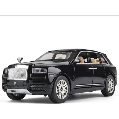 1: 24 Rolls Royce cullinan simulation alloy acousto optic return force car childrens toy birthday gift black car