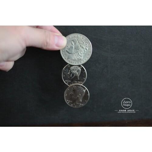 1pc Magnetic Copper Morgan Dollar/Half dollars Coins Magicians Accessories Close Up Street Illusions Props Magic Tricks toys