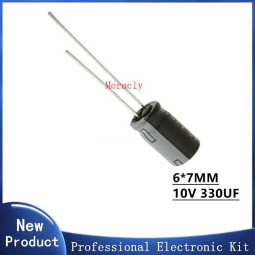 10PCS 10V 330UF 20% High frequency and low impedance in-line aluminum electrolytic capacitors long life Brand new authentic