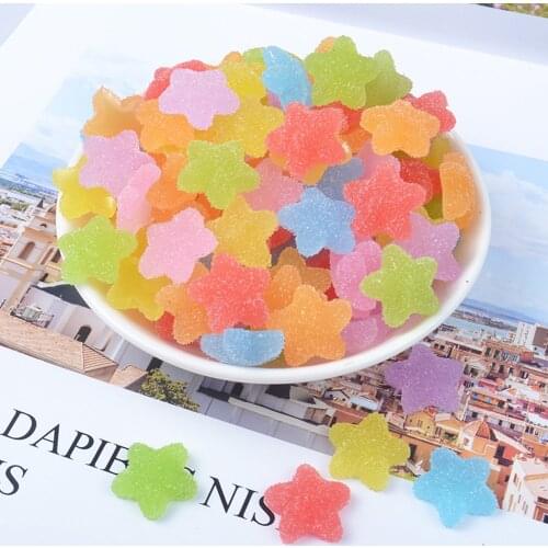 10Pcs Charms Star Sweet Sugar Bead model tool for Slime Toys Children Addition Modeling Clay Polymer DIY Accessories for Childs