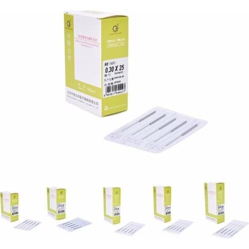 100Pcs/box Sterile Acupuncture Needles Disposable Sterile Acupuncture Needles One Pipe Single With One Tube