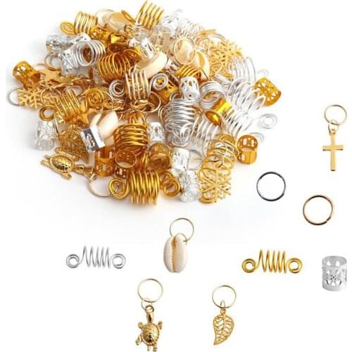 140 Pcs/Set Hair Braid Beads Braiding Hair Extension Accessories DIY