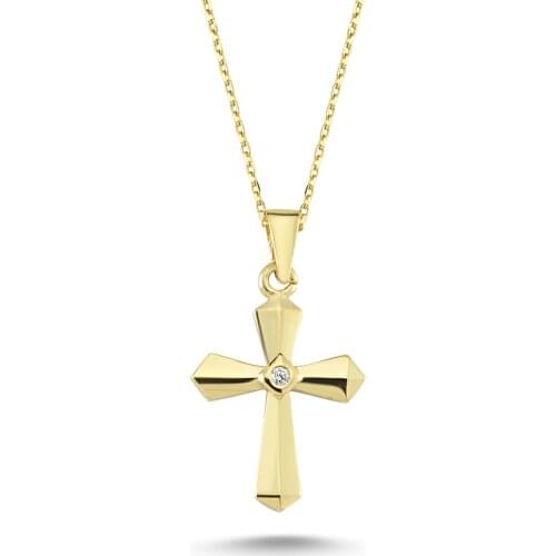14k (585) Gold Cross Necklace, Pendant