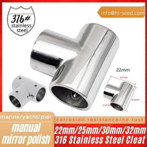 316 stainless steel marine hardware accessories 90 degree tee Yacht stainless steel tee stainless steel awning intubation