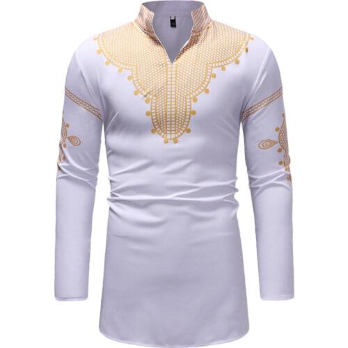 African Clothing Traditional Top Fashion New Africaine 2020 Fashion African Men Plus Size Printing Shirts M-3xl