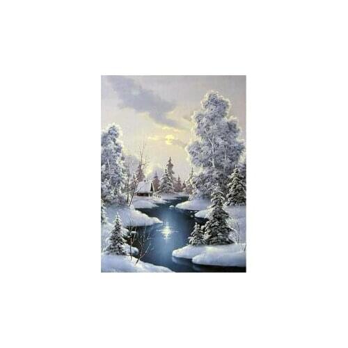 Winter diamond painting snow landscape full dril rhinestone embroidery picture mosaic sticker dimond tapestry poster wall paper