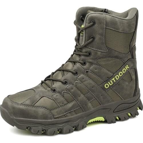 Army Boots Men Military Boots Spring Summer Army Boots Tactical Black Brown Men Casual Shoes Solid Anti-Slip Male Casual Sneaker