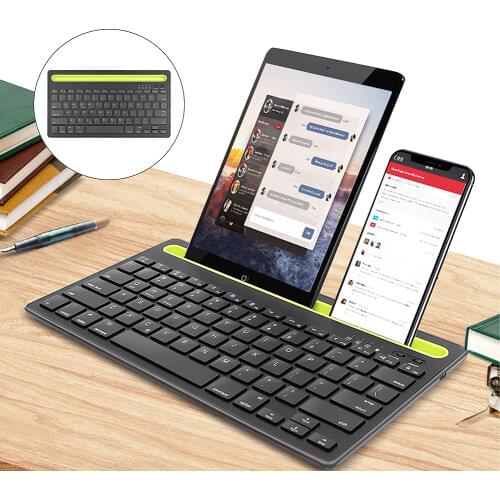 Mini Dual Connect Wireless Keyboard For iPad Laptop Ergonomic Bluetooth Keyboard For iPhone Samsung Xiaomi Tablet Mobile Phone