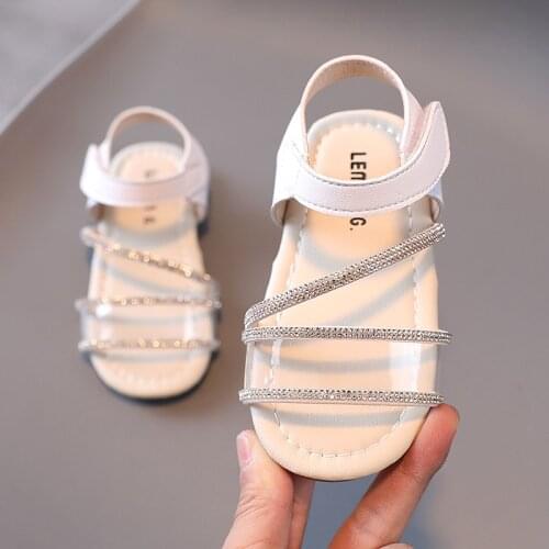 Toddler Fashion 2021 Summer Girls Sandals Child Beach Shoes Princess Rhineston Elegant Baby Shoes Kids Sandals 1 2 3 4 5 6 Years