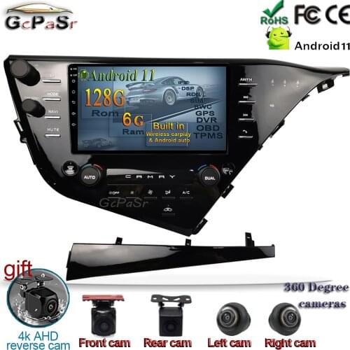 DSP IPS 360 camera Android 11 for Toyota Camry 8 XV 70 2017- 2021 Car Radio Multimedia Video Player Navigation No 2din 2 din dvd