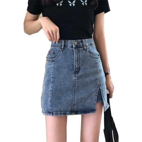 2021 Summer tight mini skirts new high waist A-line denim skirt for girls jean short skirt young women pencil skirt pants BSQ102