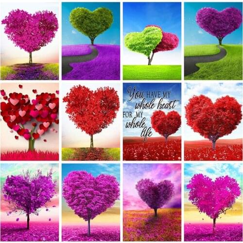 HUACAN 5d Diamond Painting Full Drill Square Landscape Diamond Embroidery Tree Pictures Of Rhinestones Mosaic Wall Art