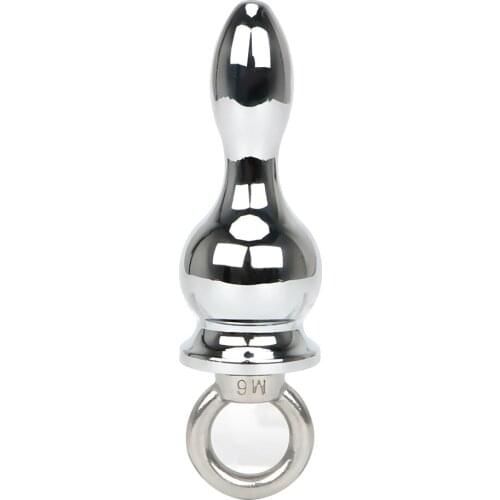 IKOKY Ring Handheld Butt Plug Anal Plug Anal Sex Toys Gay Sex Toys for Men Women Stainless Steel Anal Bead Erotic Toys