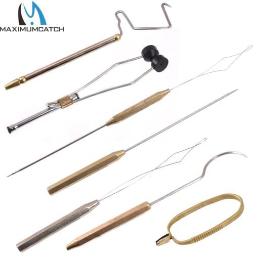 Maximumcatch Stainless Steel Fly Tying Tool Brass Tying Bobbins Whip Finisher/Needle/Threader