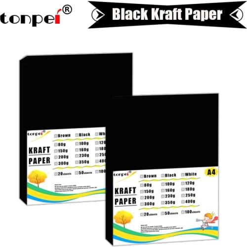 A4 Black Kraft Paper Handmade DIY Card Board Craft Paper Thick Pultipurpose Cardstock Graffiti Paperboard 20 50 sheets pack