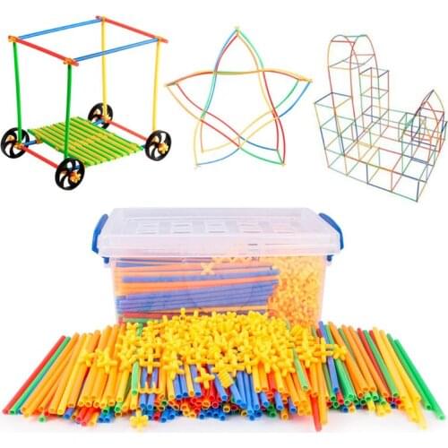 Colorful Plastic Straw Assembled Children Build Tunnel Games Blocks Educational Toys Indoor Outdoor Combined Puzzle Play Game