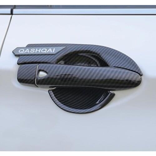 Car Carbon Fiber For Nissan QASHQAI 2016 To 2018 Handle Cover/ABS Door Bowl Cap Cover Trims Car-Styling Accessories 4-8p