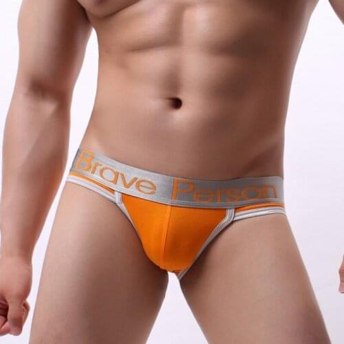 Mens Sexy Cotton Underwear Briefs Men Low Rise U convex Pouch Brief Brave Person Underwear Men Stretch Breathable Briefs