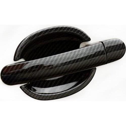 For Seat Ibiza Mk3 Mk4 2000-2019 Carbon Fiber Printed Exterior Side Door Handle Cover Door Bowl Trim Moulding Frame Bezel
